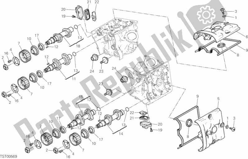 Todas las partes para Culata: Sistema De Distribución de Ducati Hypermotard 939 Thailand 2017
